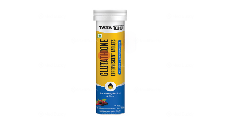 Tata 1mg Glutathione Effervescent Tablet with Vitamin C, E & Hyaluronic  Acid Berry: Price, Uses, Side Effects & How to Use