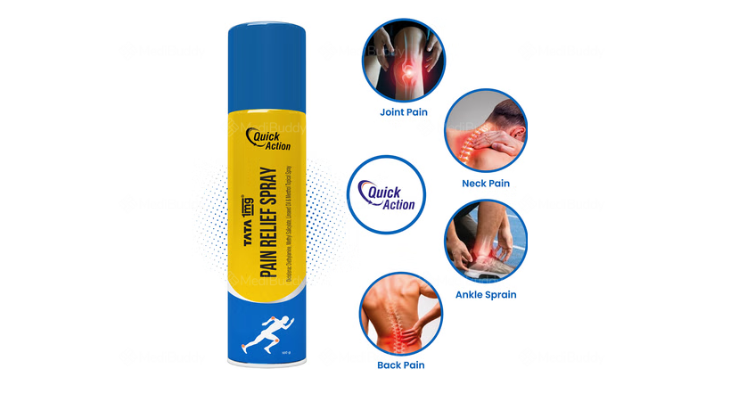 Tata 1mg Pain Relief Spray for Lower Back Pain, Joint Pain, Neck Pain ...